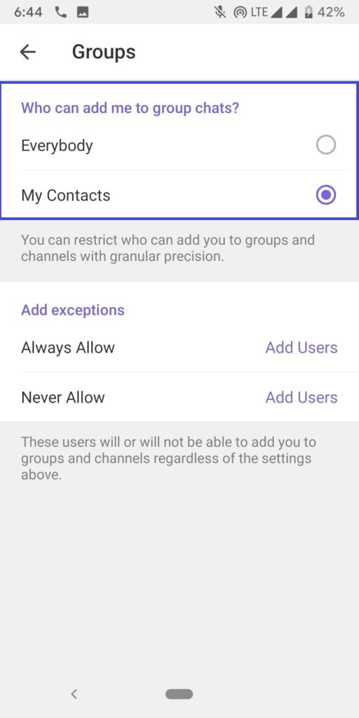 prevent others from adding to telegram group
