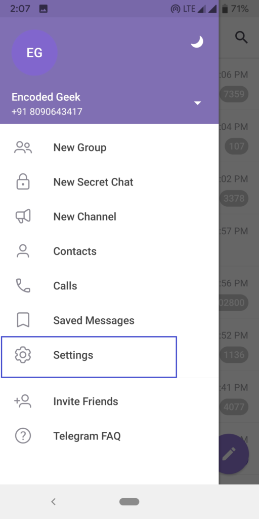 lock chats in telegram