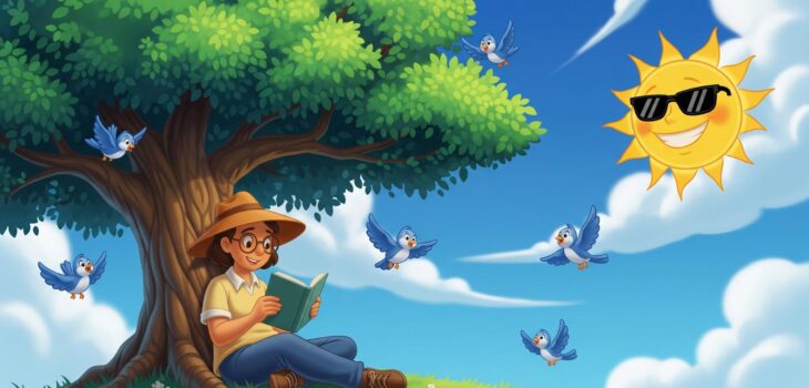 Child reading book showing reading happiness